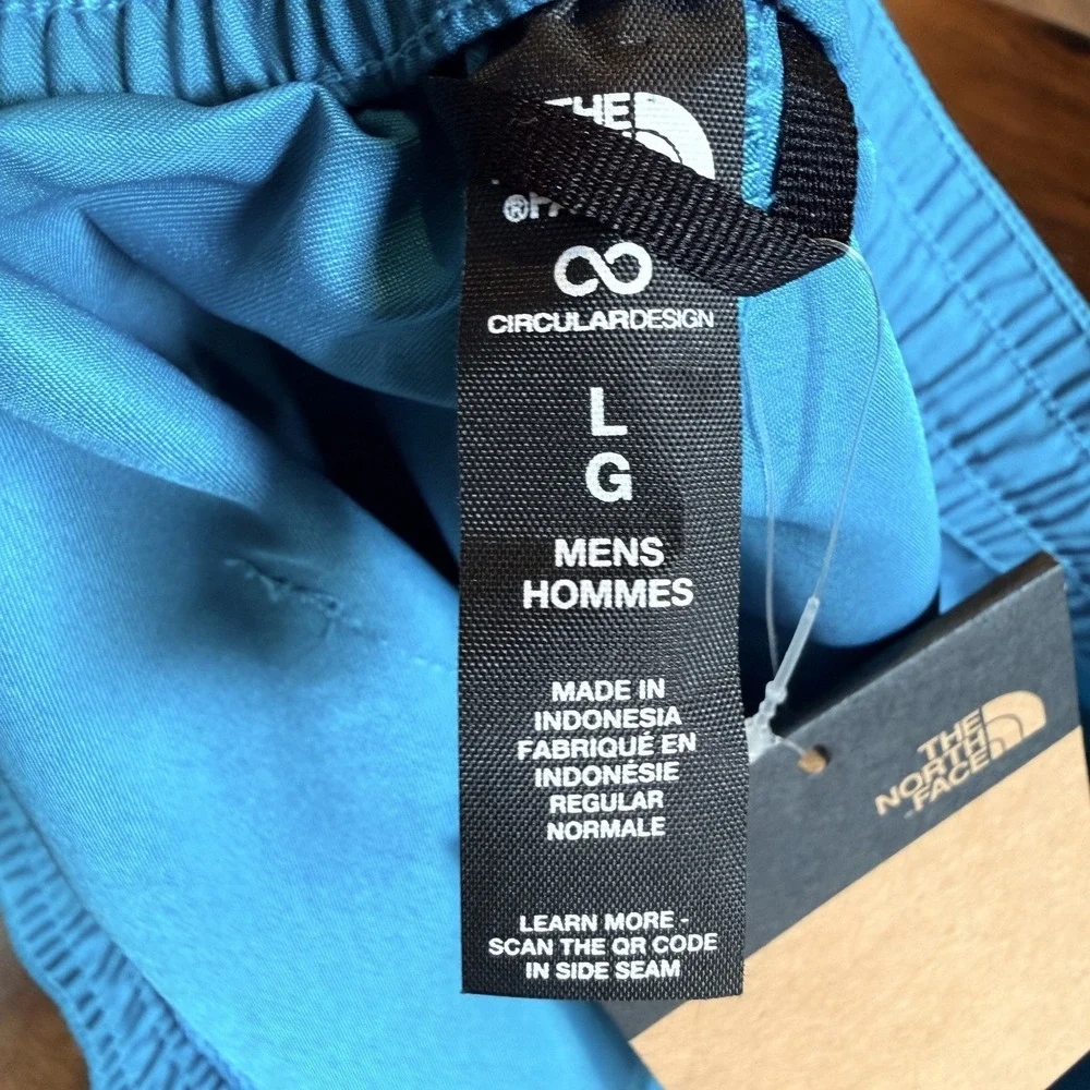 The North Face Mens Large Alkaline Teal Blue Class V Water Short Swim Trunks NWT
